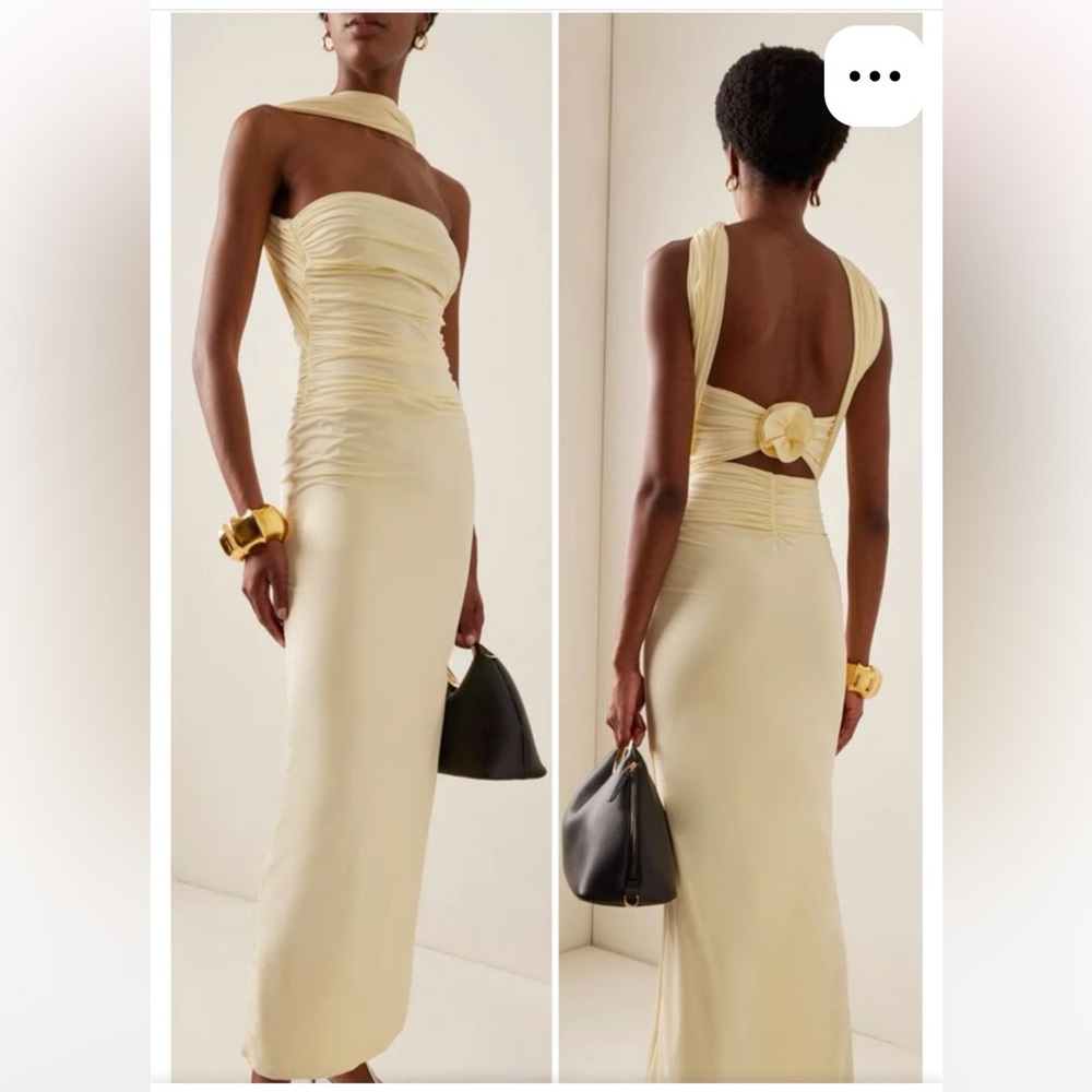 Maygel Coronel Mulett Soft Vanilla Yellow Maxi Dress size OS